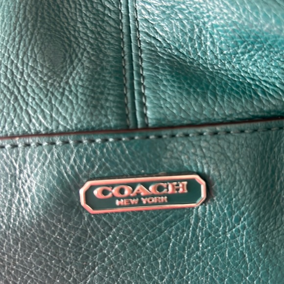 Turquoise Coach Purse, EUC - Picture 2 of 9